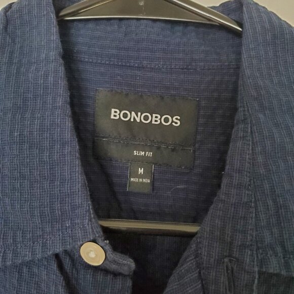 Bonobos Riviera short-sleeve in Blue Black Seersucker Check - Picture 5 of 10